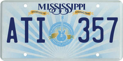 MS license plate ATI357