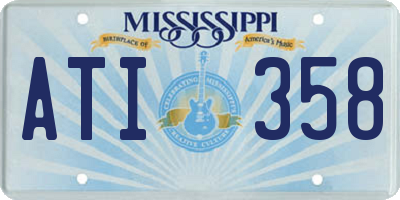 MS license plate ATI358