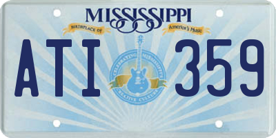 MS license plate ATI359