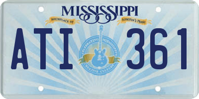 MS license plate ATI361