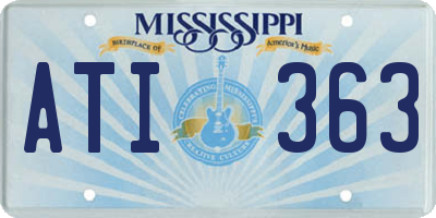 MS license plate ATI363