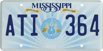 MS license plate ATI364