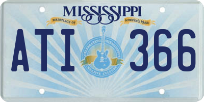 MS license plate ATI366