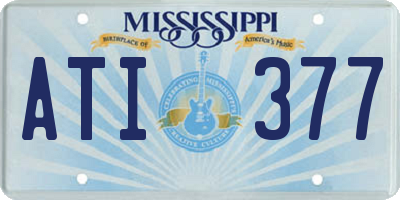 MS license plate ATI377