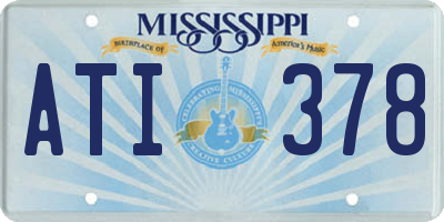 MS license plate ATI378