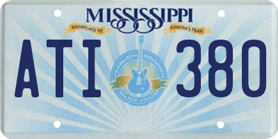 MS license plate ATI380
