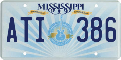 MS license plate ATI386