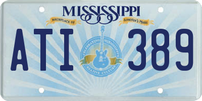 MS license plate ATI389