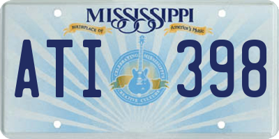 MS license plate ATI398