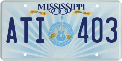 MS license plate ATI403