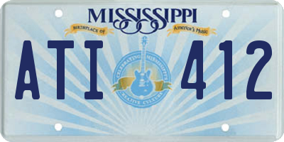 MS license plate ATI412
