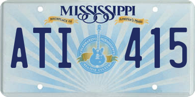 MS license plate ATI415