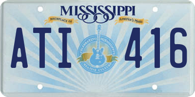 MS license plate ATI416