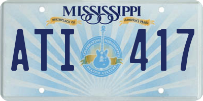 MS license plate ATI417