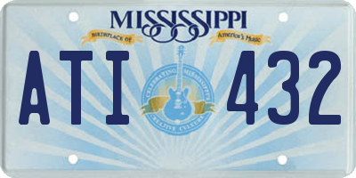 MS license plate ATI432