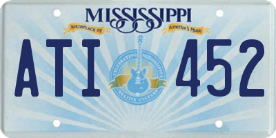 MS license plate ATI452