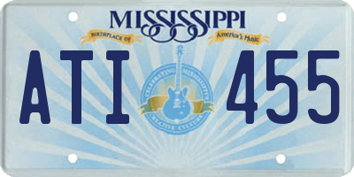 MS license plate ATI455