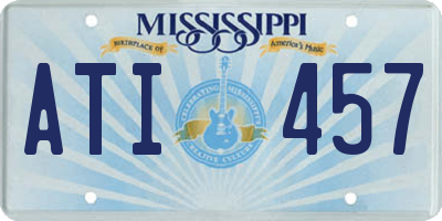 MS license plate ATI457
