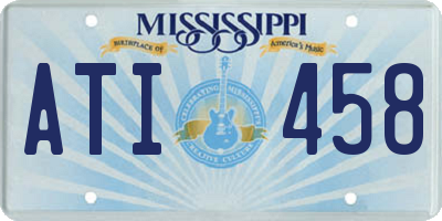 MS license plate ATI458