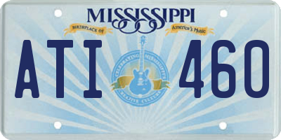 MS license plate ATI460