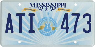 MS license plate ATI473