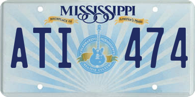 MS license plate ATI474