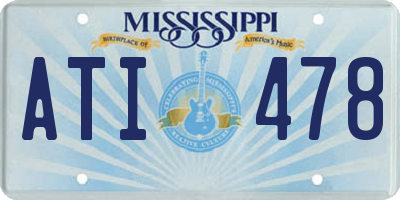 MS license plate ATI478
