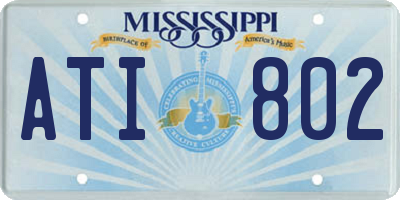 MS license plate ATI802