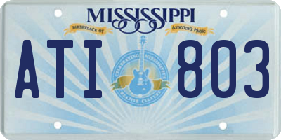 MS license plate ATI803