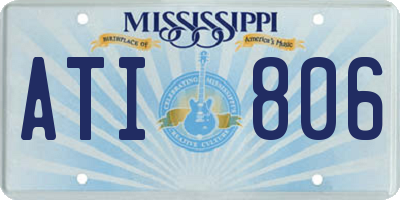 MS license plate ATI806