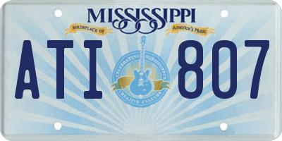 MS license plate ATI807