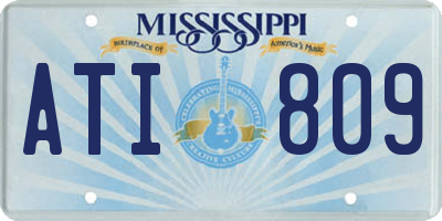MS license plate ATI809