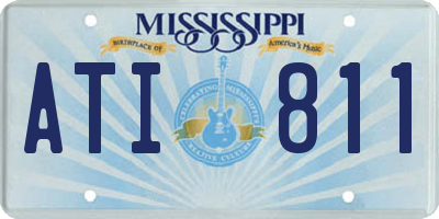 MS license plate ATI811