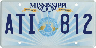 MS license plate ATI812