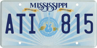 MS license plate ATI815