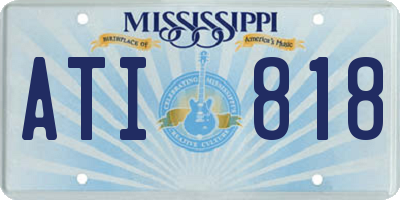 MS license plate ATI818