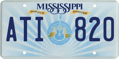 MS license plate ATI820