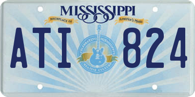MS license plate ATI824