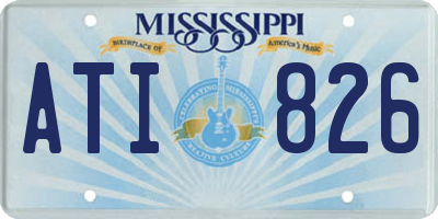 MS license plate ATI826