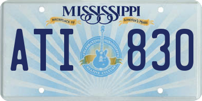 MS license plate ATI830