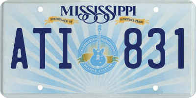MS license plate ATI831