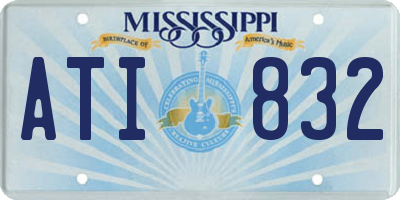 MS license plate ATI832