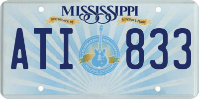 MS license plate ATI833