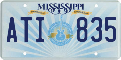 MS license plate ATI835