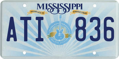 MS license plate ATI836