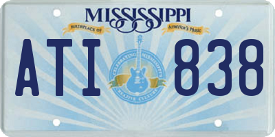 MS license plate ATI838