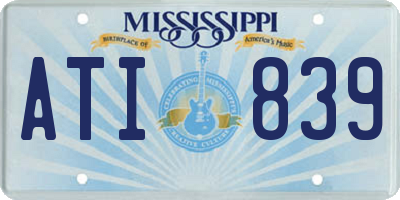 MS license plate ATI839