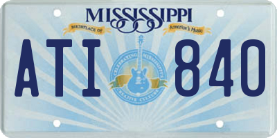 MS license plate ATI840