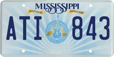 MS license plate ATI843