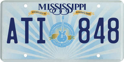 MS license plate ATI848
